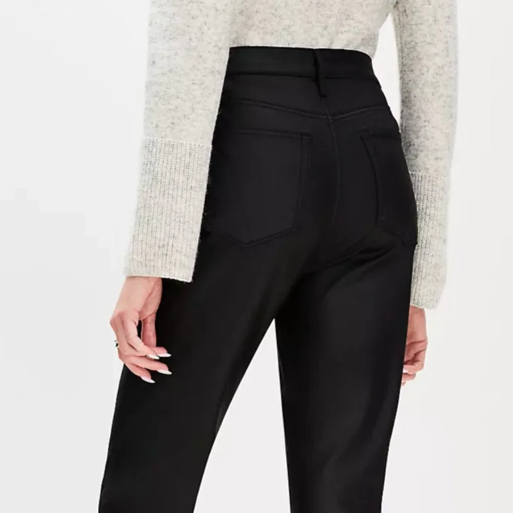 Loft Coated High Rise Skinny Jeans in Black - Worn Once! Like Brand New! - Picture 2 of 6
